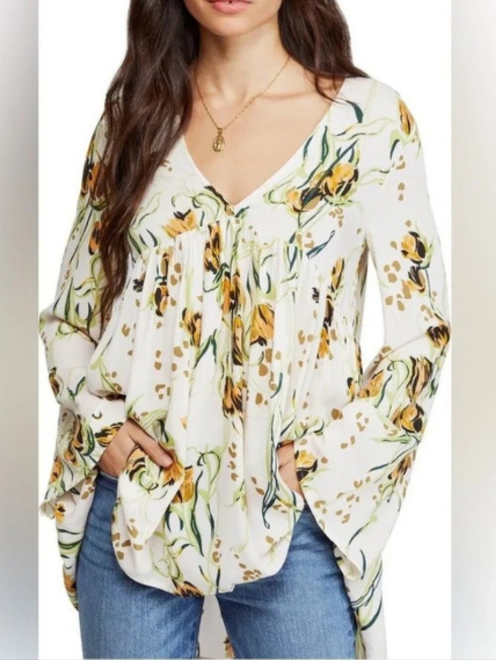 Free People Bella Peint Tunic Top